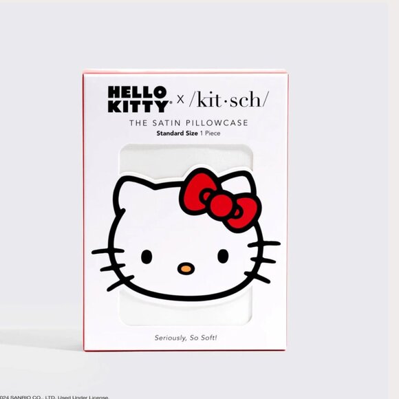 Kitsch X Hello Kitty Collab Satin Pillowcase - Picture 2 of 3